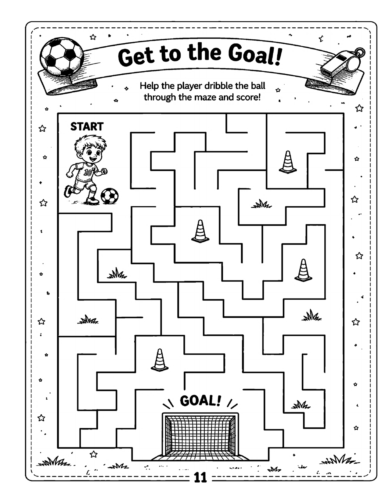 Final Get to the Goal football maze page